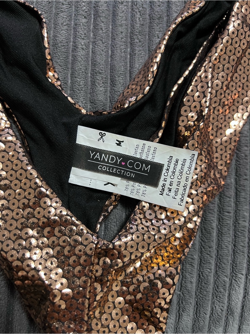 Yandy Rose Gold Sequin Bikini Set - Picture 3 of 4
